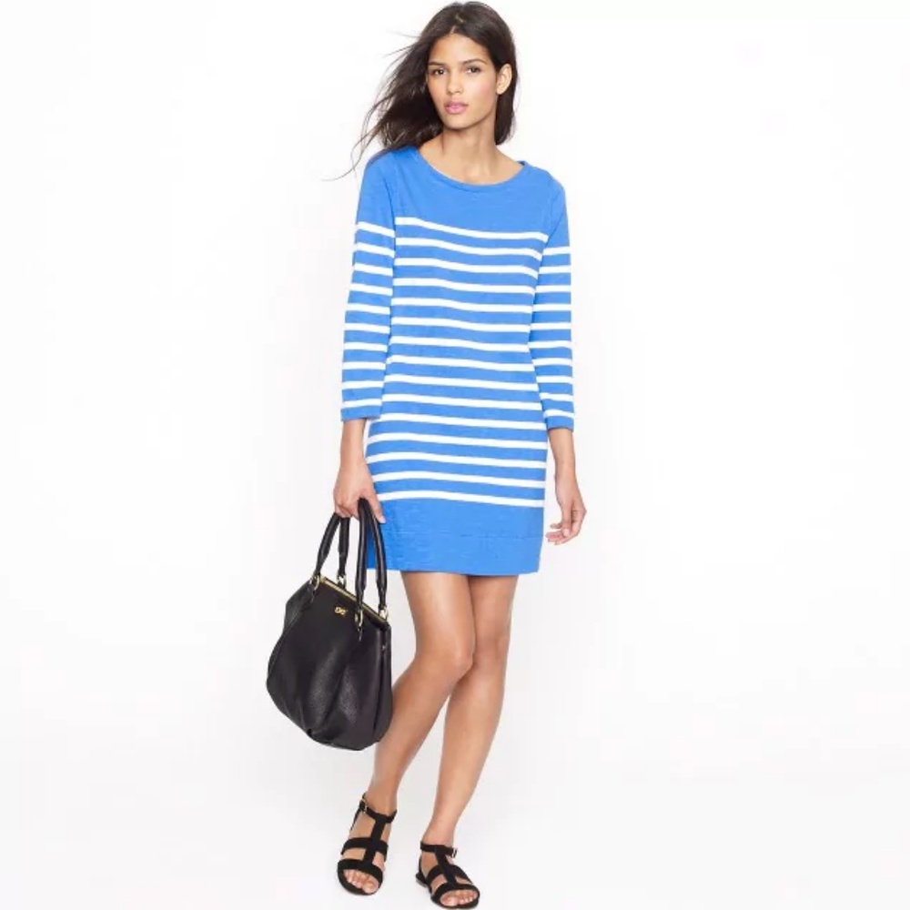 J. Crew Maritime Dress in Skinny Stripe Blue XS